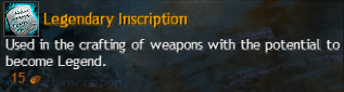 MMOJUGG Guild Wars 2 US Legendary Inscription Details View of Item Function and Use